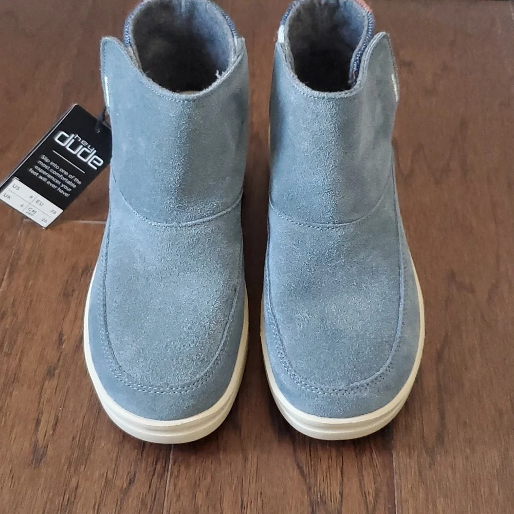 RARE HEY DUDE MEL  SUEDE ORION BLUE - Picture 8 of 9